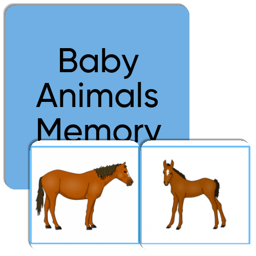 memory baby animal match