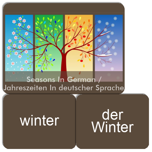 Seasons In German / Jahreszeiten In deutscher Sprache Match The Memory