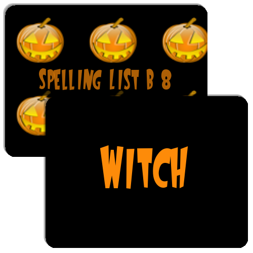 Spelling List Halloween - Match The Memory